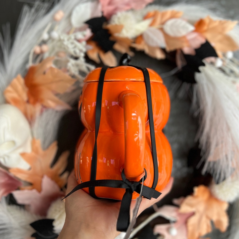 ✨NEW🎃RARE Rae Dunn 2024 Orange Pumpkin Boo Mug🖤 - Picture 7 of 9